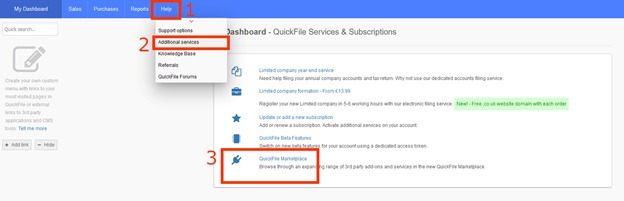 Quickfile Dashboard
