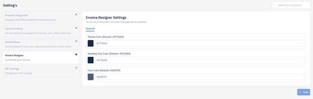 Invoice customization