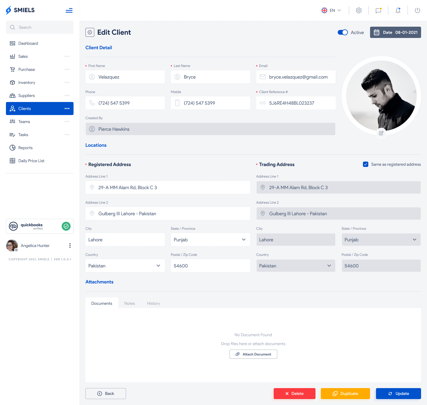 edit client