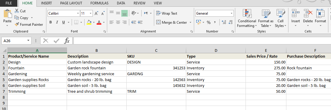 sample import file